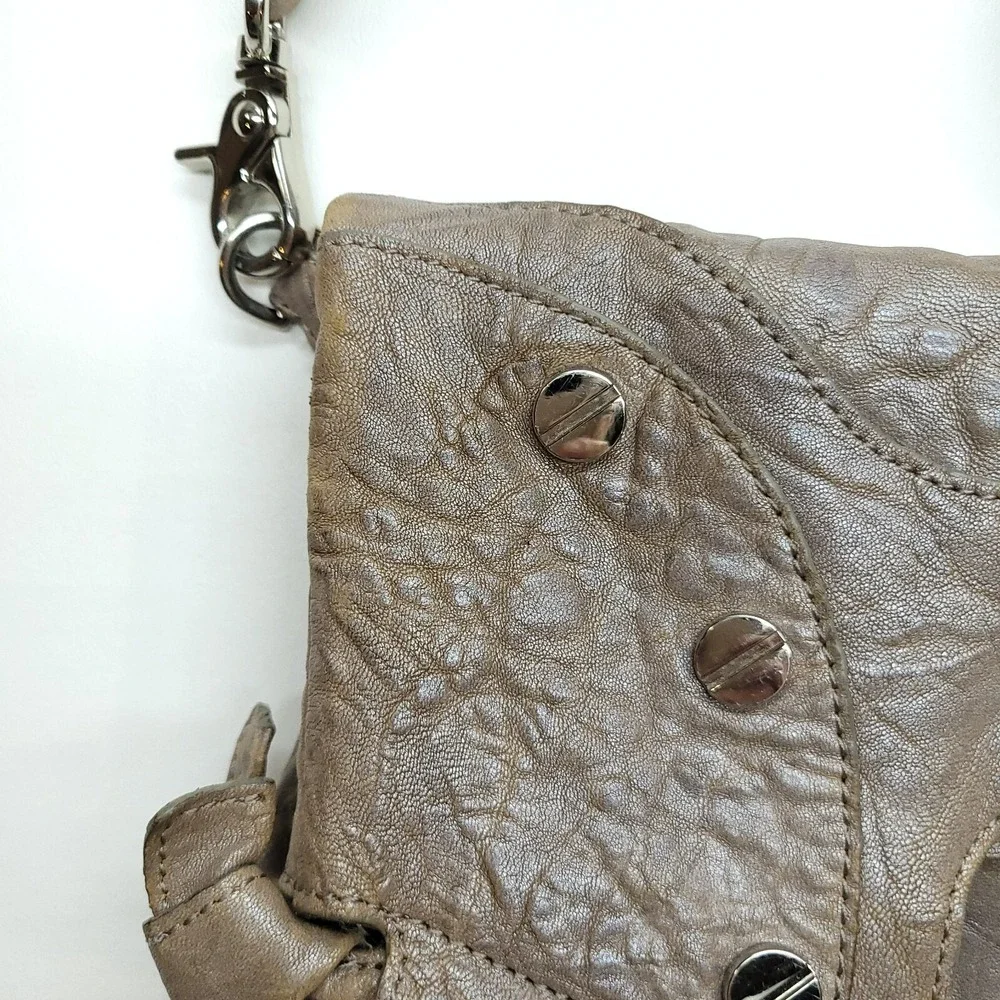 Foley & Corinna‎ Purse Mid City Tote Brown Taupe Pebbled Crossbody Hobo Zip